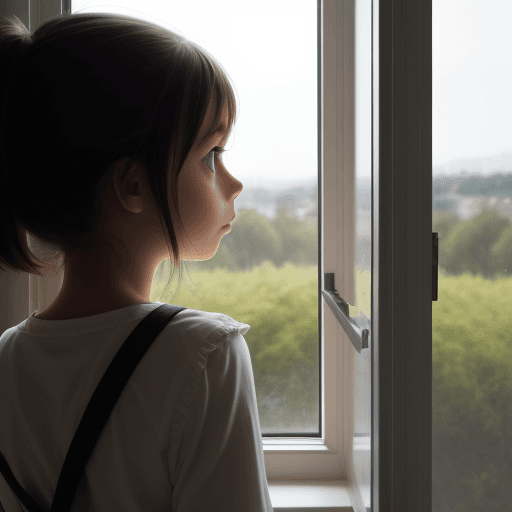AI generated: girl staring out a window
