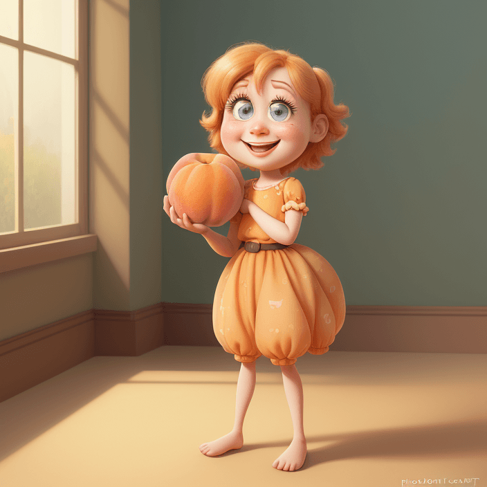 AI generated: A happy cartoon Apricot, Pixar Style, perfect composition, 8k artistic photography, photorealistic c...
