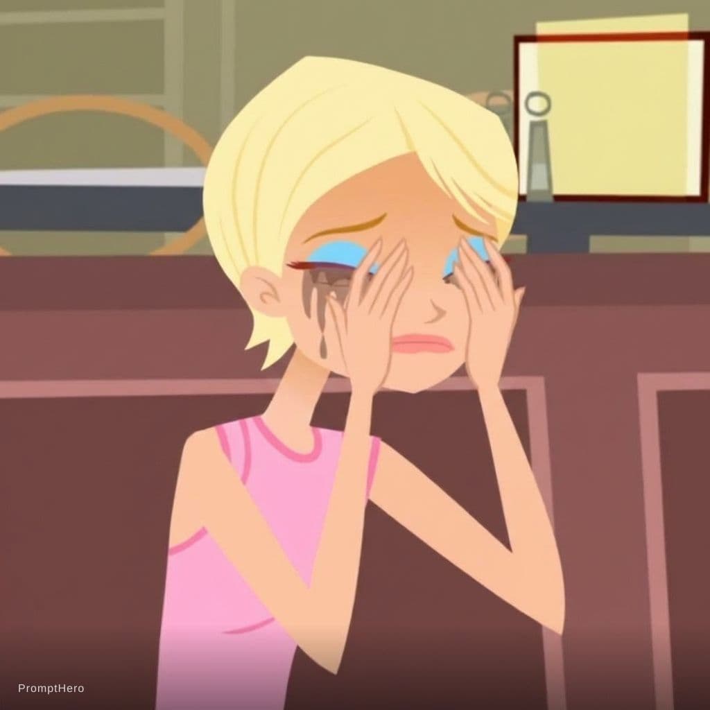 AI generated: Caitlin Cooke Crying Without The Credit Card In Her Hands And Her Hands In Her Eyes