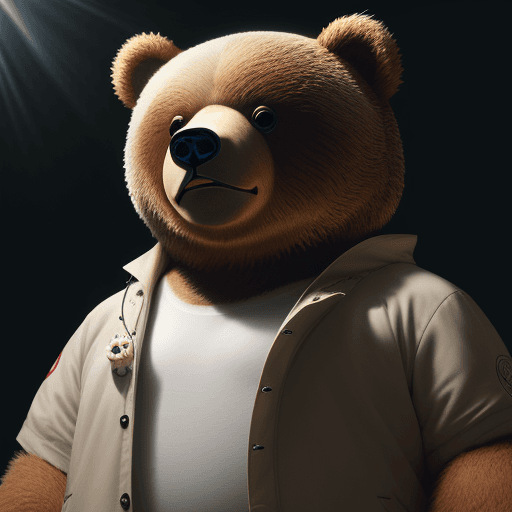 AI generated: create a bear, in the style of Takashi Murakami, cinematic lighting, sharp focus, --ar 71:118 --s 75...