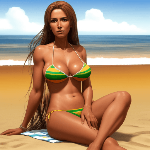 AI generated: realistic brazilian woman on the beach