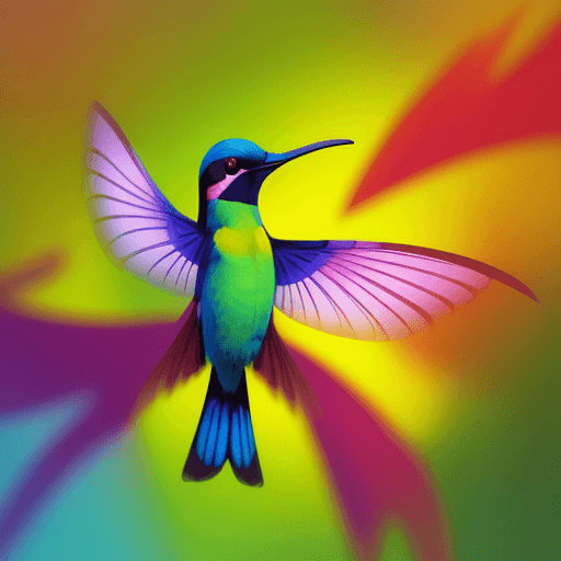 AI generated: colibri in colors that look like oil painting