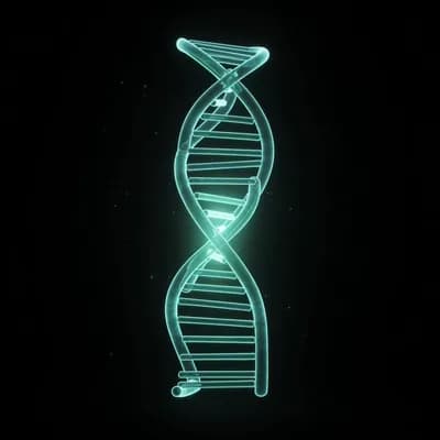 AI generated video: A hyper-realistic 3D render of a single DNA double helix structure, centered and floating in a pure ...