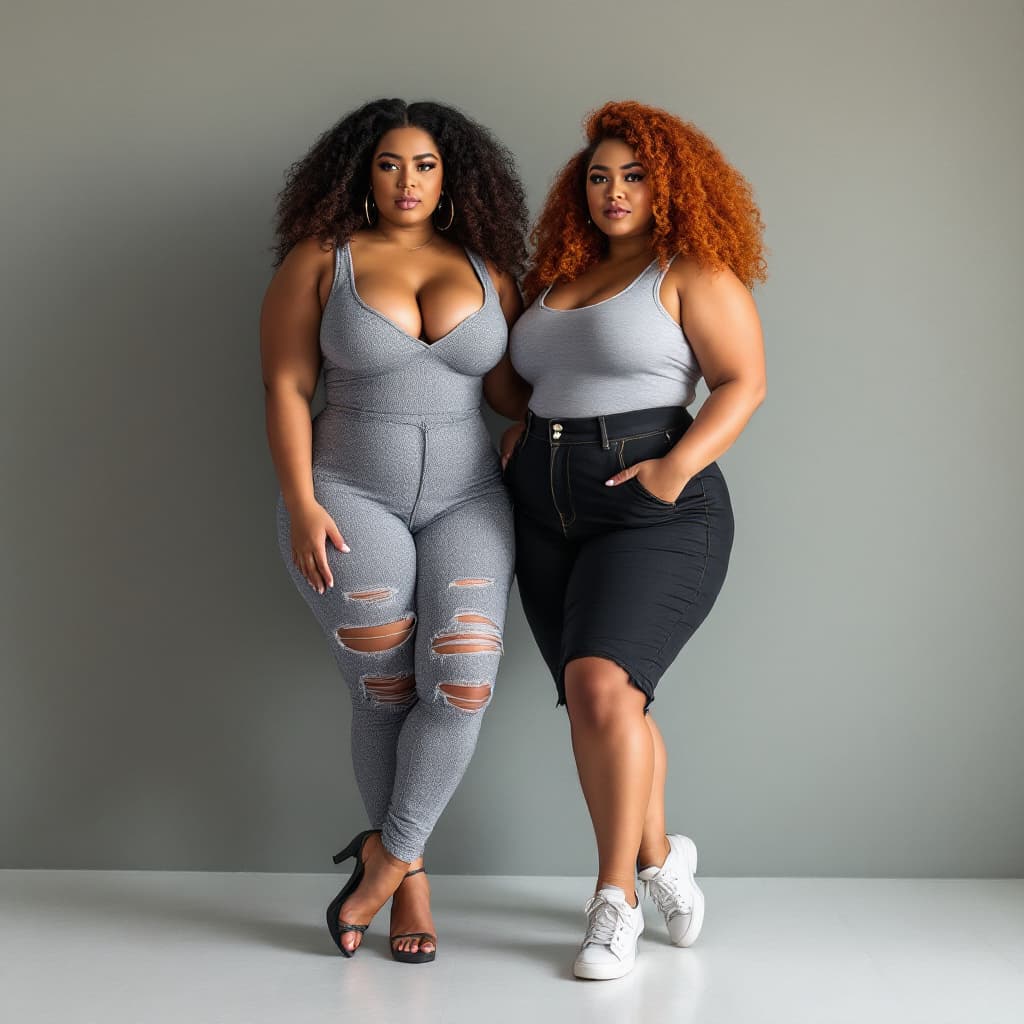 AI generated: Curvy women 