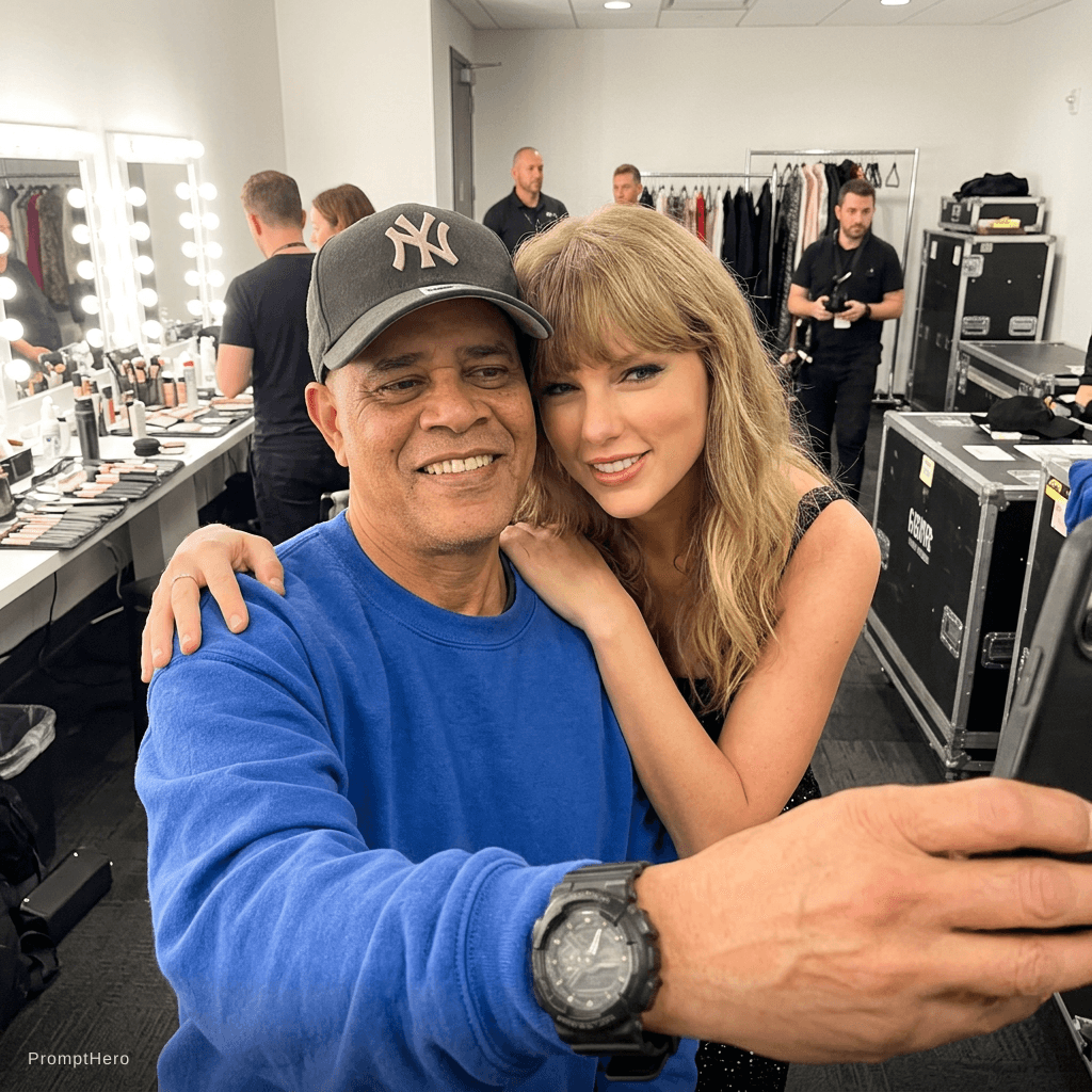 AI generated: with Taylor Swift backstage.