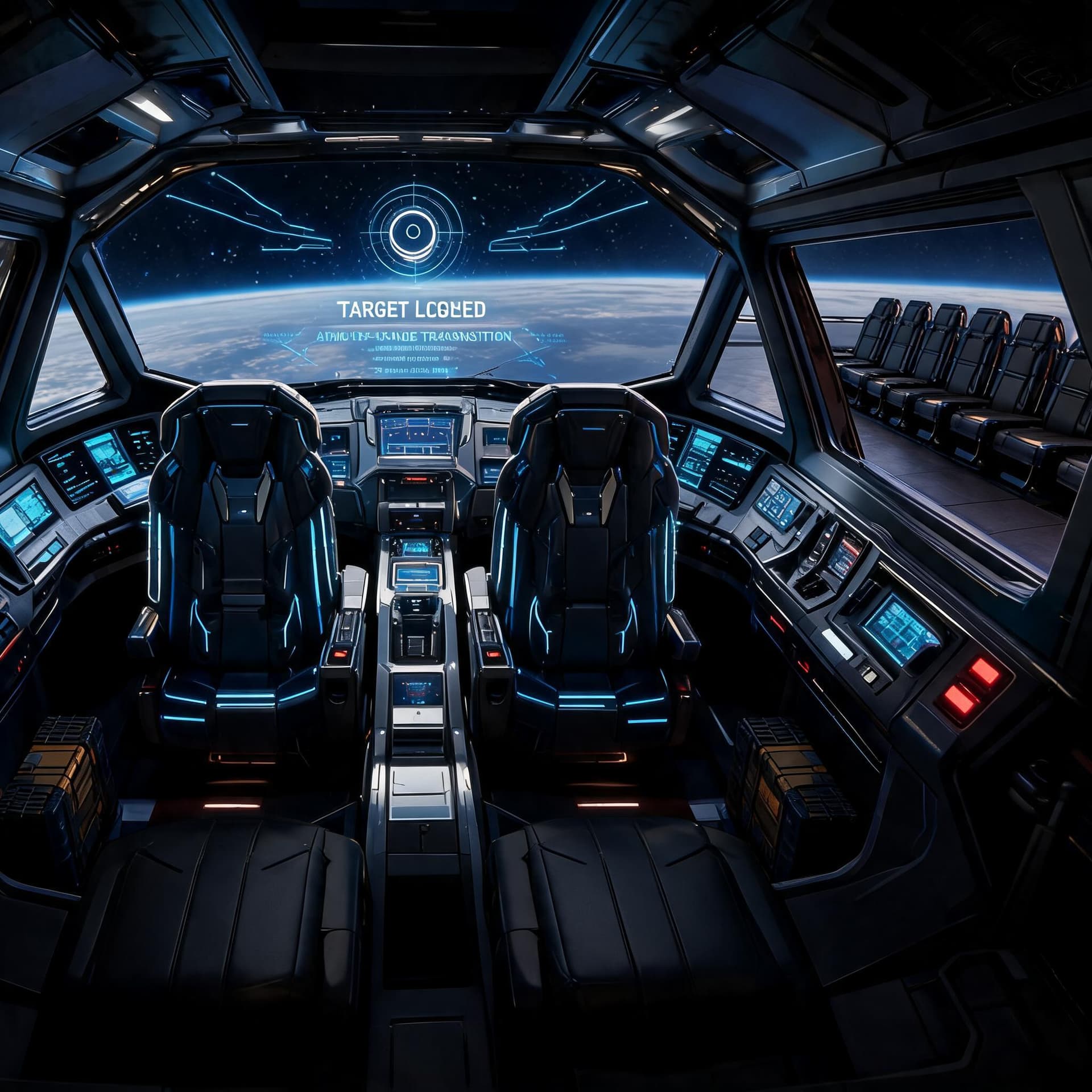 AI generated: Prompt:
A compact Fighter-Class starship dual-seated cockpit engineered for high-speed interception,...