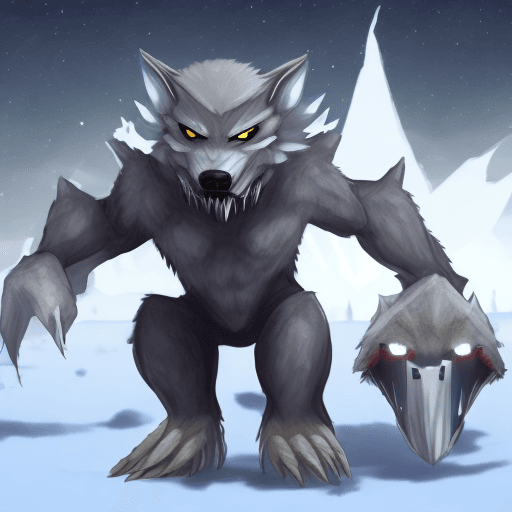 AI generated: Protogen eating an anthropomorphic wolf