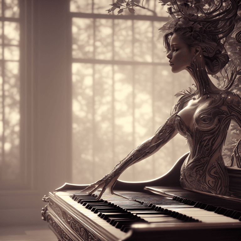 AI generated: pianist, intricate details, fineart, max details, Ultra realistic, photo realism, perfect anatomy, p...