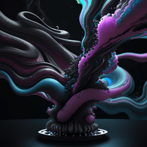 AI generated: ultra realistic of Freeform ferrofluids, in colorful chaos, swirling clouds and smokes, 8k, hyper re...