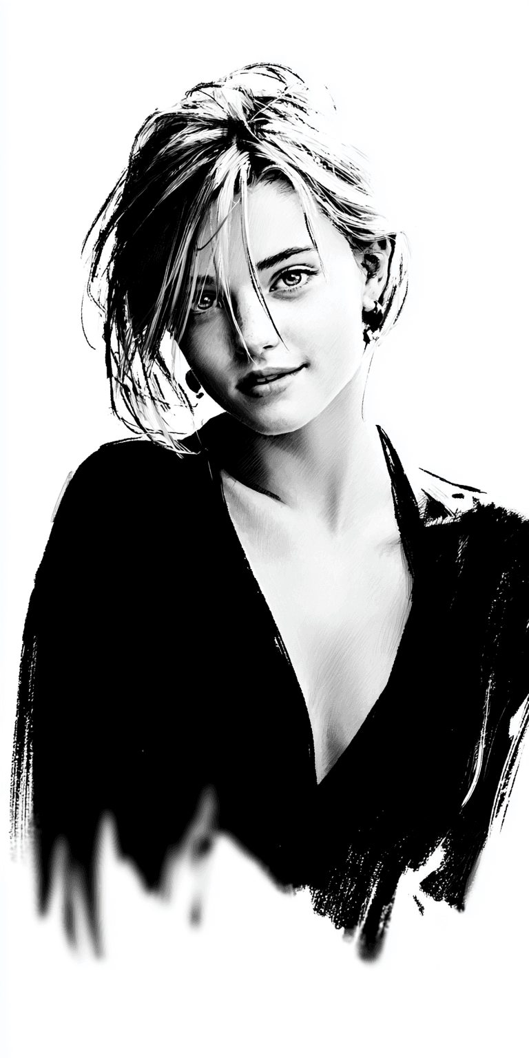 AI generated: minimalist, very basic, simplified continuous line drawing of a woman, in the style of pen drawing b...