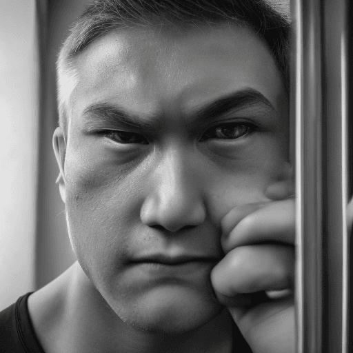 AI generated: High resolution photography of a blond eurasian male in front of a mirror, using the telephone  for ...