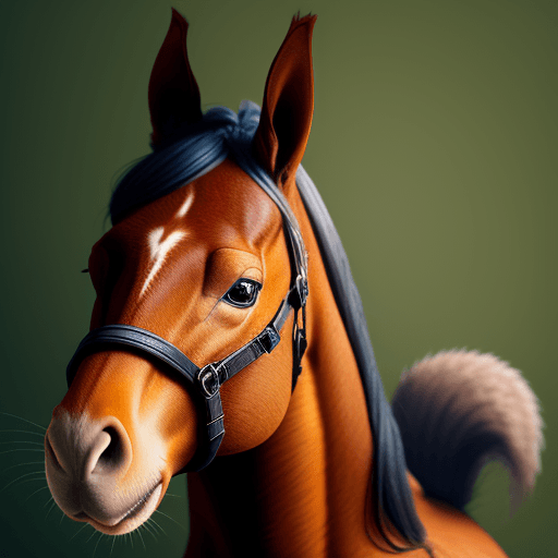 AI generated: 
a horse with a squirrel head
