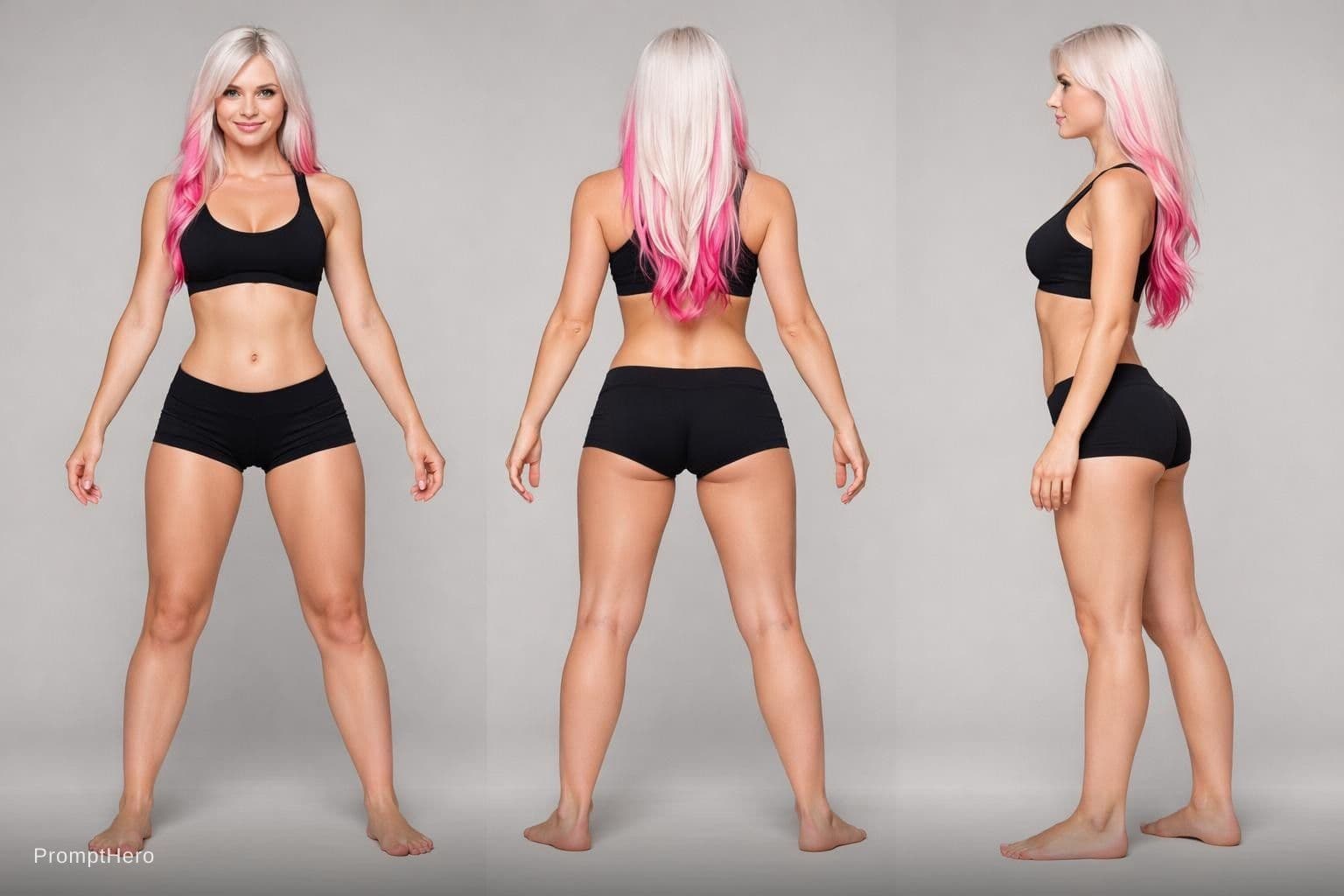 AI generated: score_9, score_8_up, score_7_up, score_6_up,

(Natural breasts), green eyes, ((white Hair, pink High...