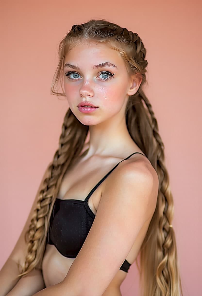 AI generated: A professional photograph captures one of the most beautiful twelfth-grade girl in the world during ...