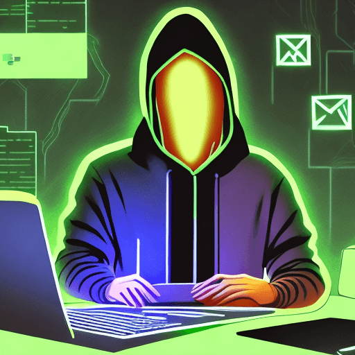 AI generated: Hacker wearing a hoodie using a laptop with glowing code, representing the connection between night ...