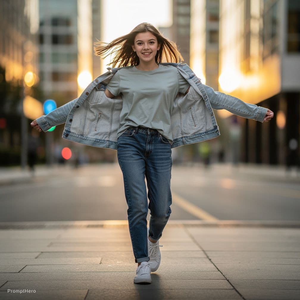 AI generated: girl take off 