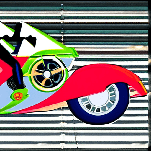 AI generated: 80s fantasy knight on a 3 wheeler ATC 200 wheelie jumping through flames acrobatics jump motorcycle ...