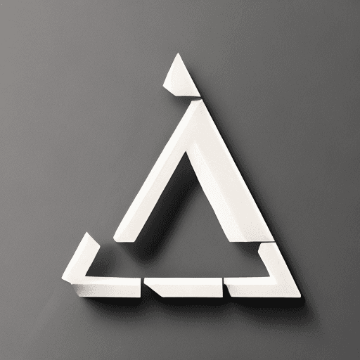 AI generated: letters "RPM" in this style staying on reversed triangle
