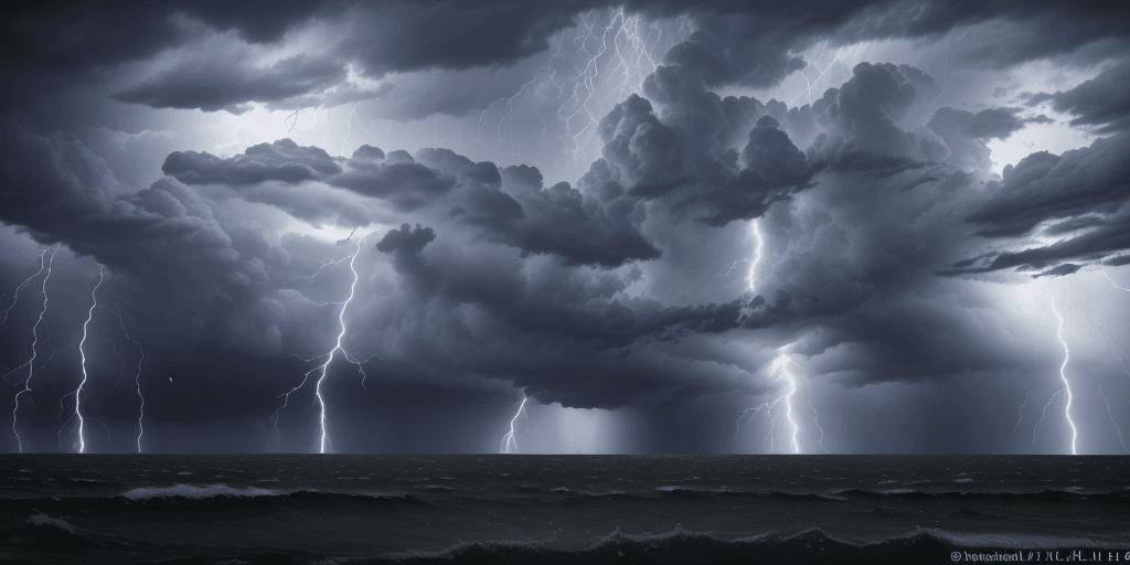 AI generated: (hyperrealism : 1. 4), (award winning: 1. 4) (masterpiece photo: 1. 4) BREAK 
Heavy Thunderstorm, 	m...