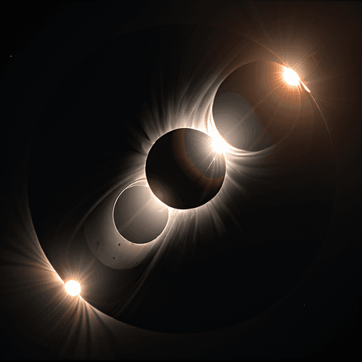 AI generated: Photo of a Total Solar Eclipse. hyper realism, high detail, octane render, blender render, 8K