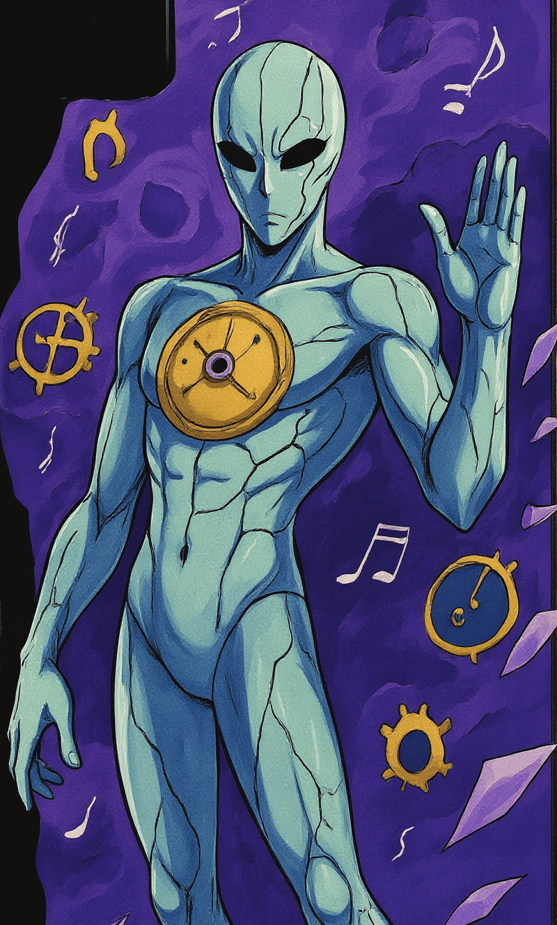 AI generated: Puede mejorar esta imagen con estilo más anime de jojo's bizarre adventure 