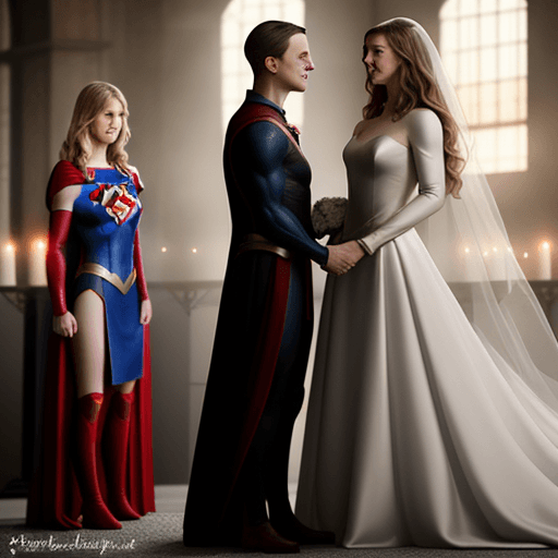 AI generated: Supergirl and lena luthor wedding ceremony.