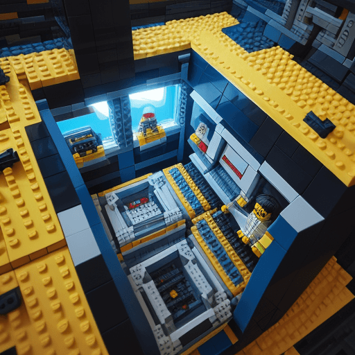 AI generated: inside of a lego spaceship where I can fit in people
