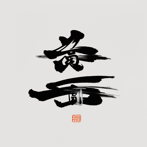 AI generated: ink artistic conception, with typography elements, abstract, complementary colors, simplicity, Chine...