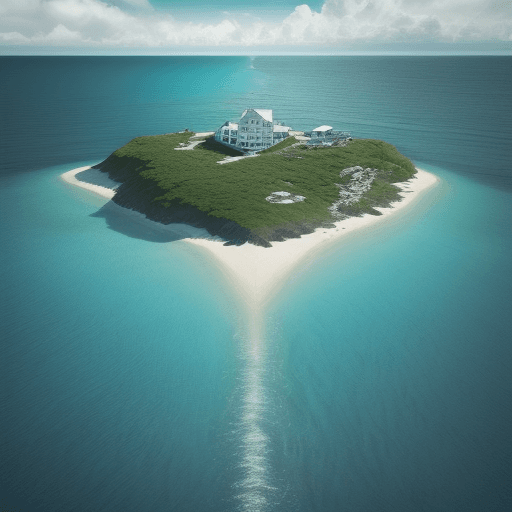AI generated: create a picture where person Live alone on the Island, show the person enjoy view,  endless natural...