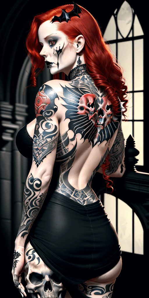 AI generated: (((masterpiece))), (((best quality))), (((cinematic look))), extremely gorgeous red headed woman, he...