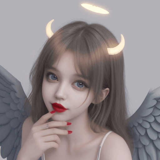AI generated: devil cute character with angel halo