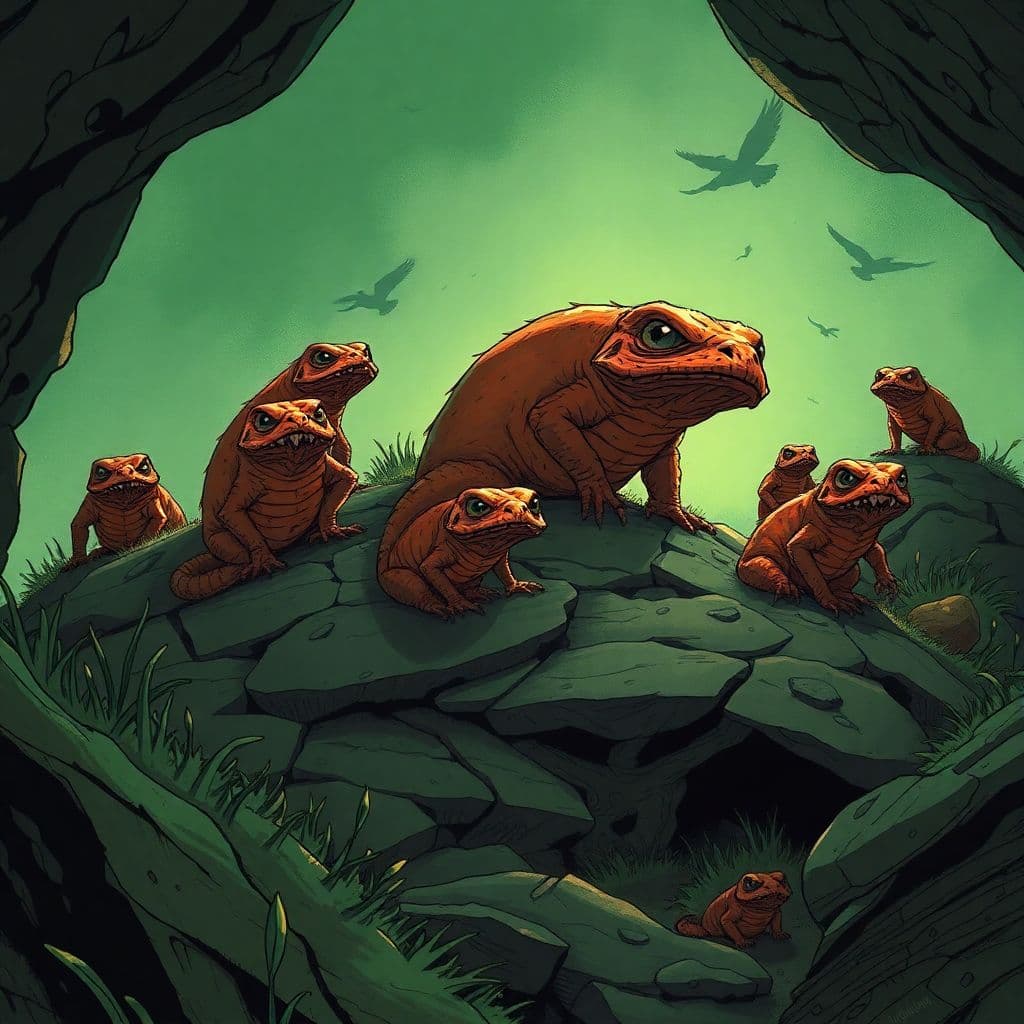 AI generated: Crea una página de novela gráfica en 6 viñetas, estilo ilustración realista con toques de fantasía, ...