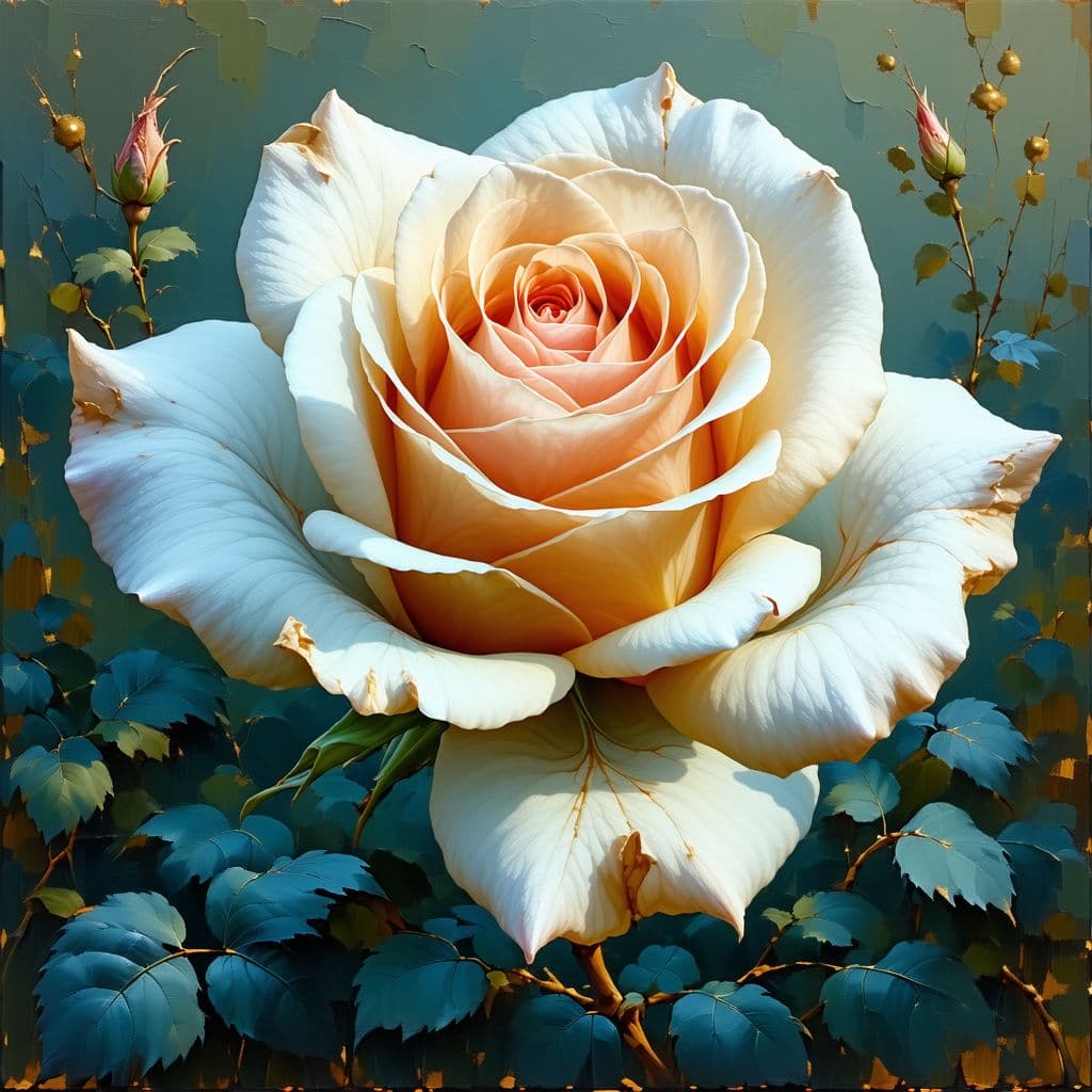 AI generated: Una rosa en la boca de un yorkshire blanco, fondo de trigo, 8k