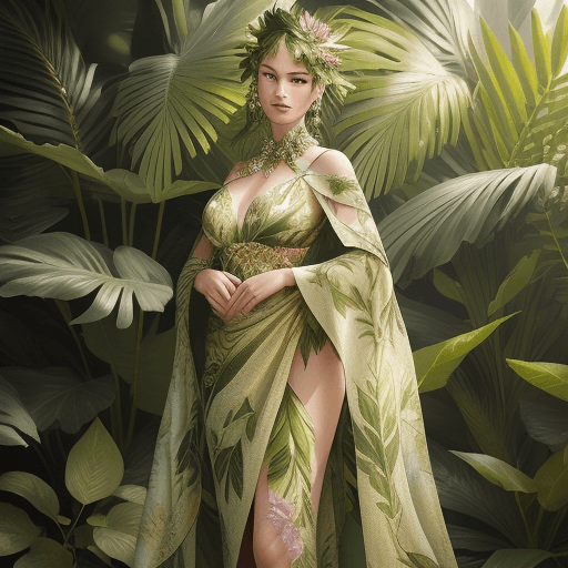 AI generated: (floral warrior elegance:1.2), (best quality:1.1), leafy environment, cinematic capture, 4k UHD reso...