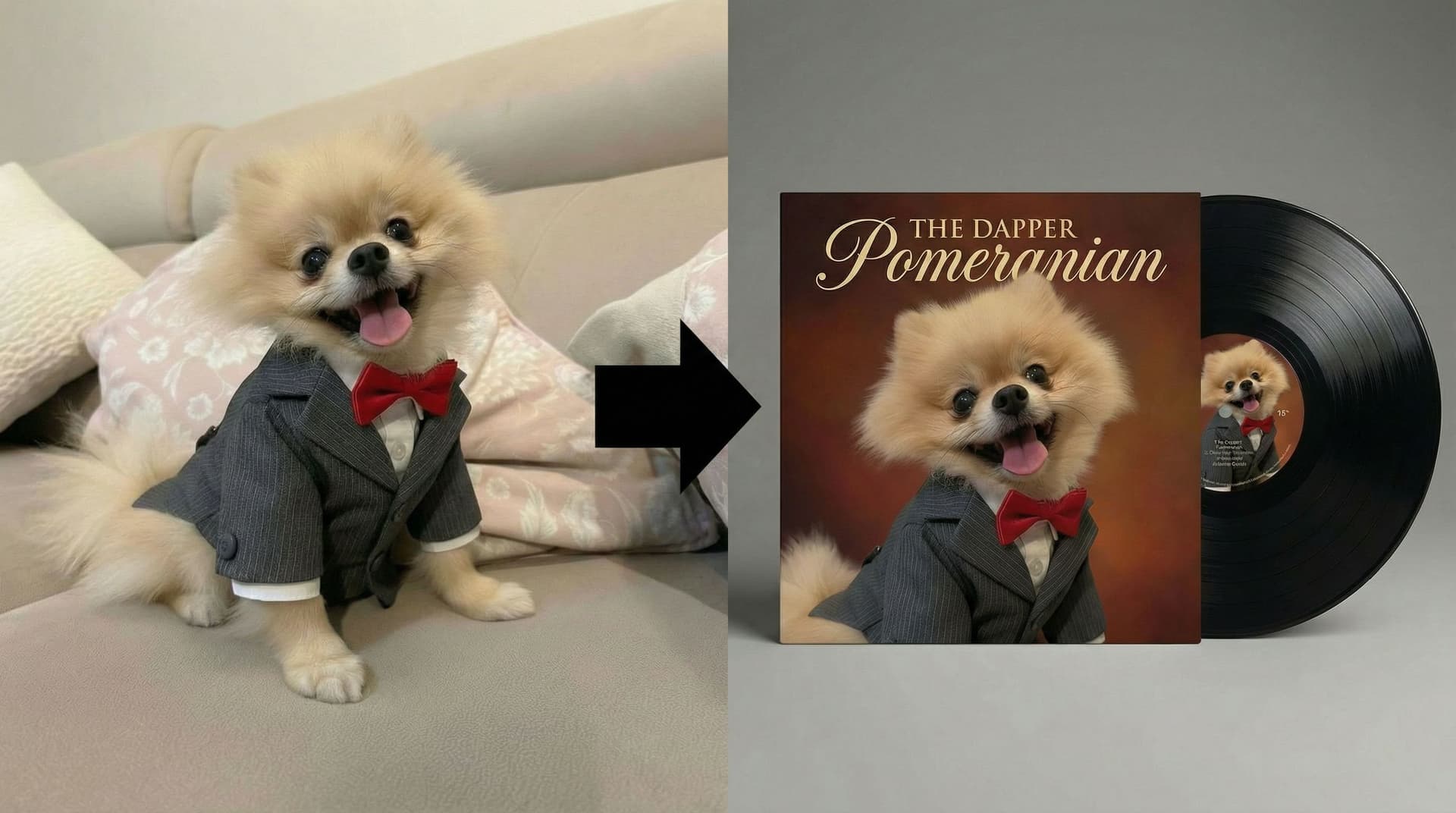 AI generated: Mix the images, in the middle an arrow on right direction