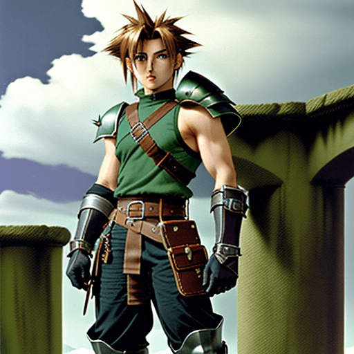 AI generated: (masterpiece), best quality, expressive eyes, dark hair,  perfect face, shoulder armor, sleeveless, ...