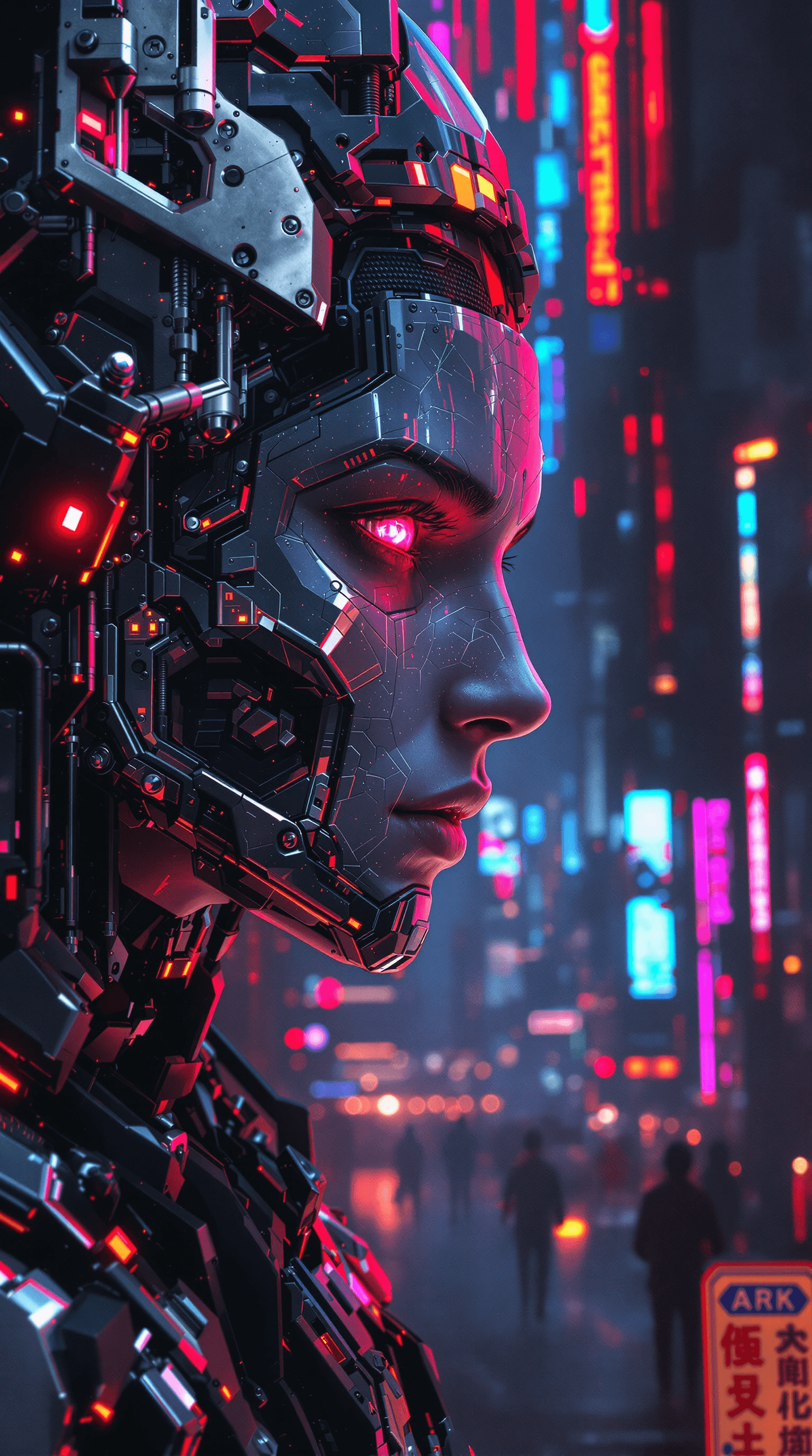 AI generated: android android games for ios or android, in the style of tristan eaton, cyberpunk dystopia, meticul...