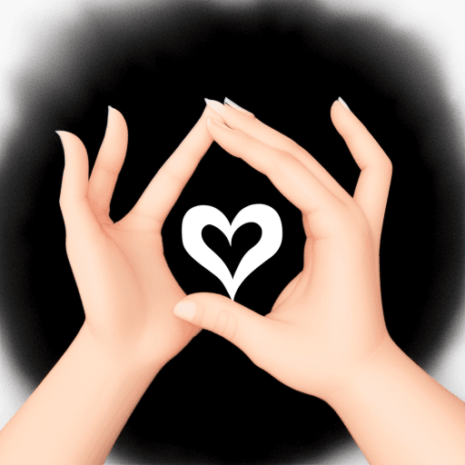 AI generated: negative space creative logo with hand and heart 