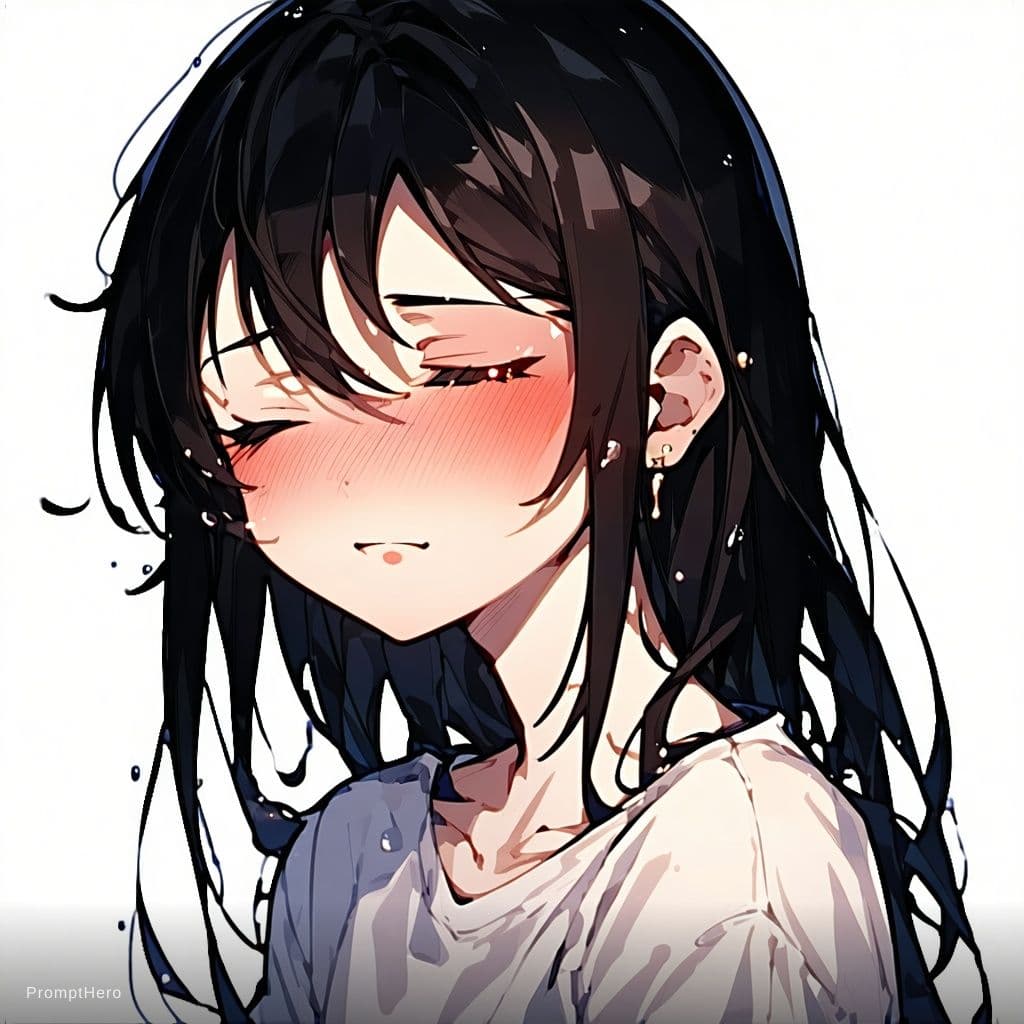 AI generated: The image is a square, anime illustration of a young woman who appears to have just woken up or is i...