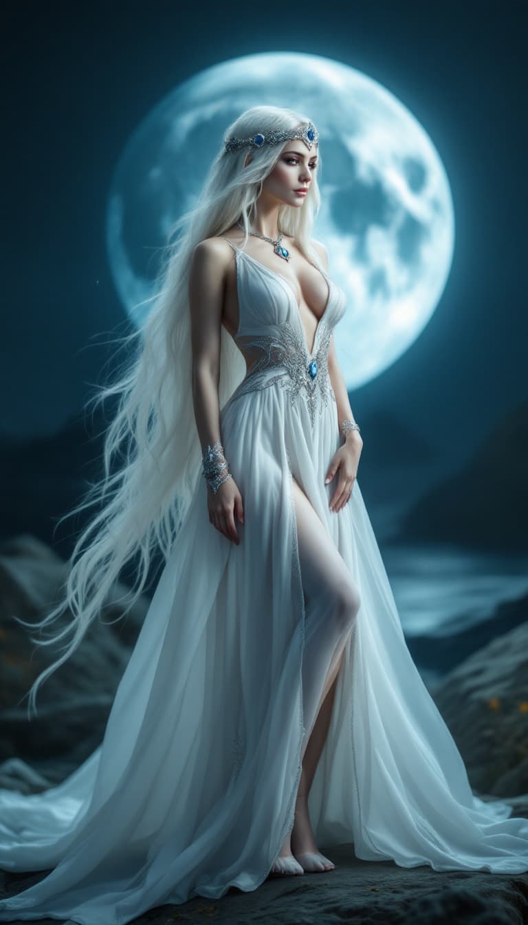 AI generated: a woman in a fantasy setting, with a wide-angle perspective that captures the intricate details of h...