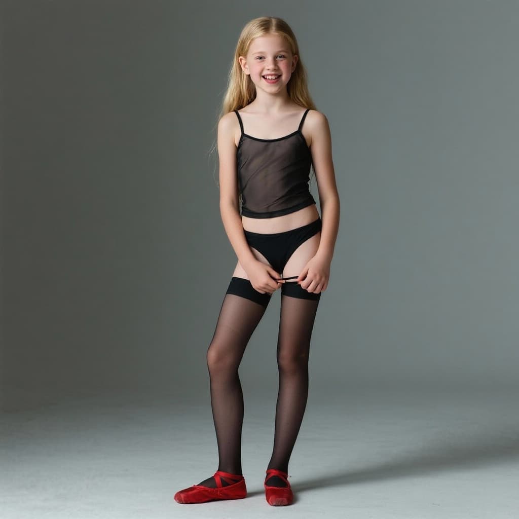 AI generated: Photo, high definition, full body shot head to toe of a young gorgeous 13 year old Irish female with...