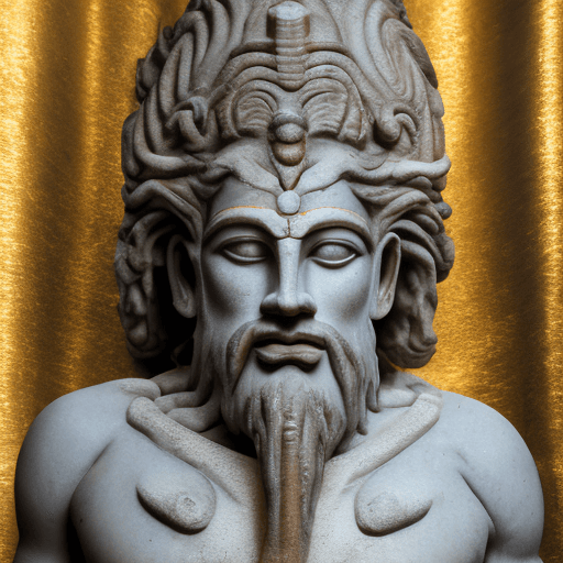 AI generated: High resolution photography of a male deity named Yrucrem
