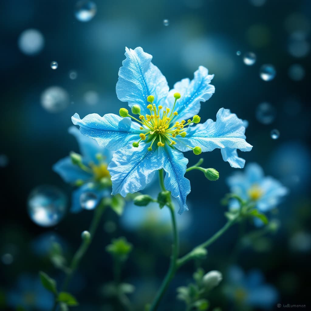 AI generated: spring BIOLUMINICENTE BLUE uhd 3d minimalist
