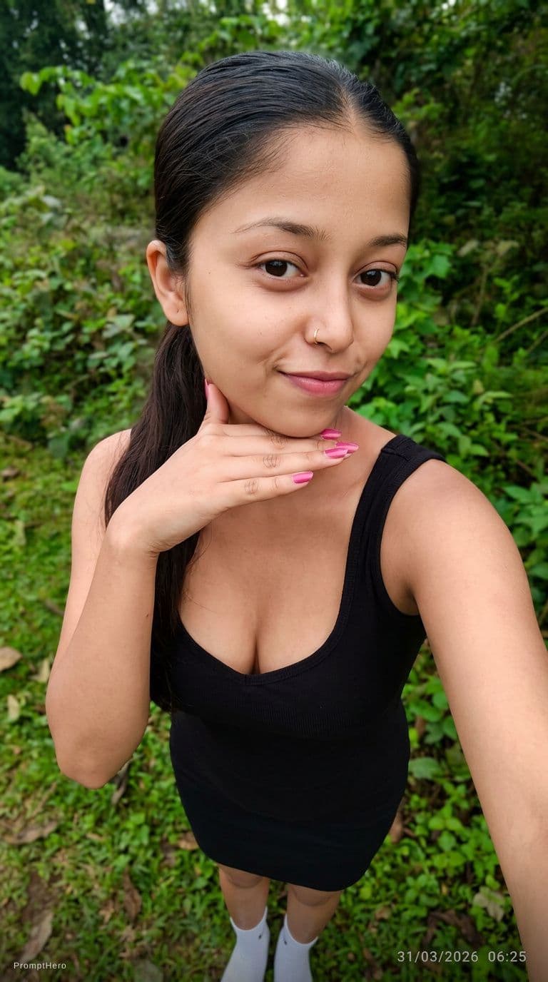 AI generated: wearing same cleavage bodycon dress and white socks, teasing, keep original makeup and features in t...