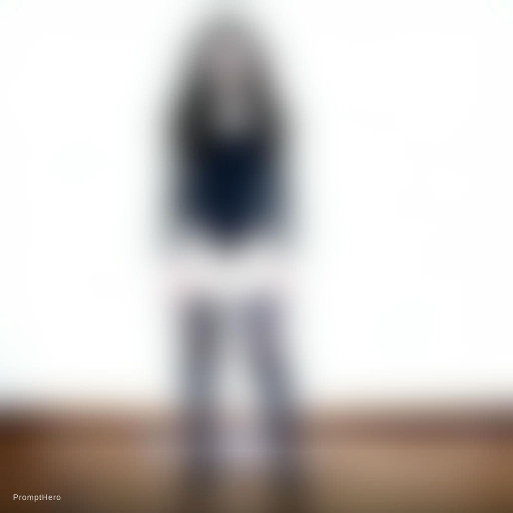 AI generated: A tall and slender young woman with long wavy black hair, wearing a black lace-trimmed bodysuit and ...