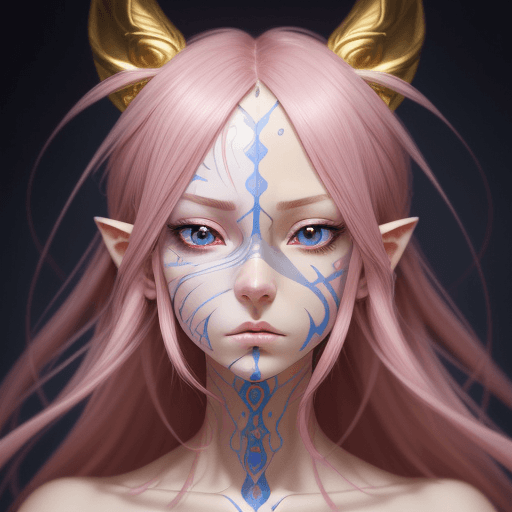 AI generated: beautiful, cute, mysterious. perfectly beautiful twist, astonishing, amazing, golden. anime, symmetr...