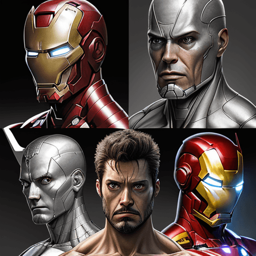 AI generated: Using high quality digital art software, create a photorealistic portrait of six legendary superhero...