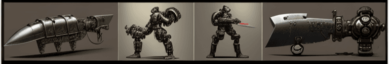 AI generated: Dieselpunk style , A knife. Retrofuturism, art deco, mechanized armor, gritty adventurer aesthetic
