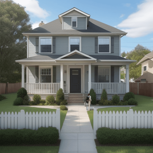 AI generated: house with people in the front yard