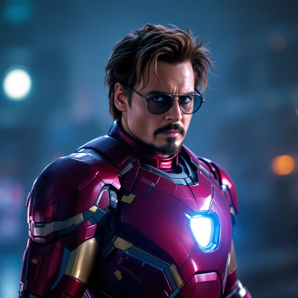 AI generated: Johnny Depp as Ironman in Avengers: Endgame